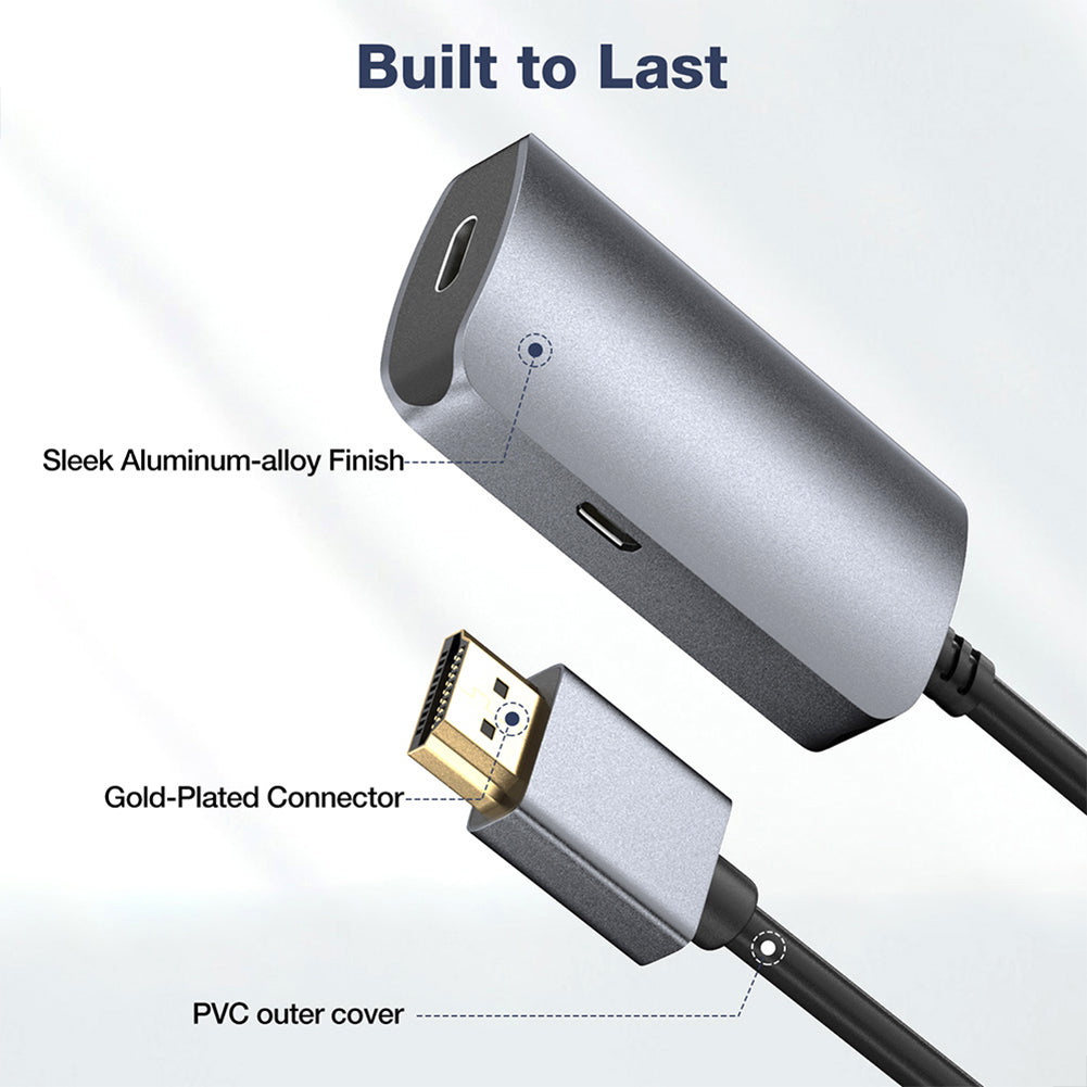 Metal Connector Hdmi-compatible To PD Male To Female One-way Video Cable Silver ZopiStyle