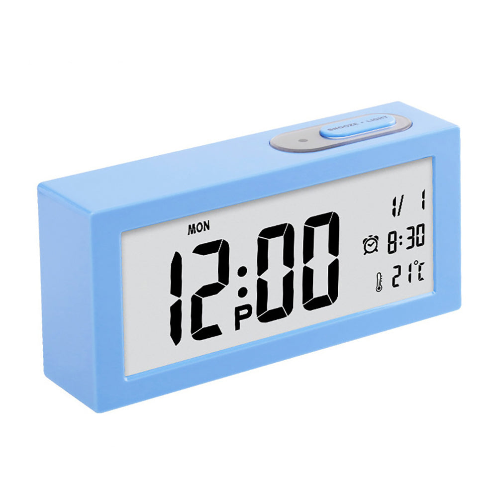 Electronic Digital Wall Clock With Temperature Display Home Clocks blue ZopiStyle