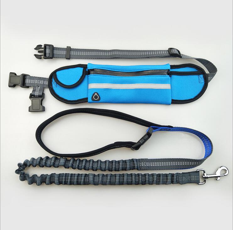 Hands-Free Dog Running Leash with Waist Pocket Adjustable Belt Shock Absorbing Bungee ZopiStyle