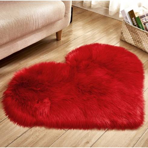 Pure Color Heart-Shaped Woolen Carpet Floor Mat Mattress Blanket Sofa Cushion Plush Living Room Tea Table Sofa Bedroom Carpet ZopiStyle