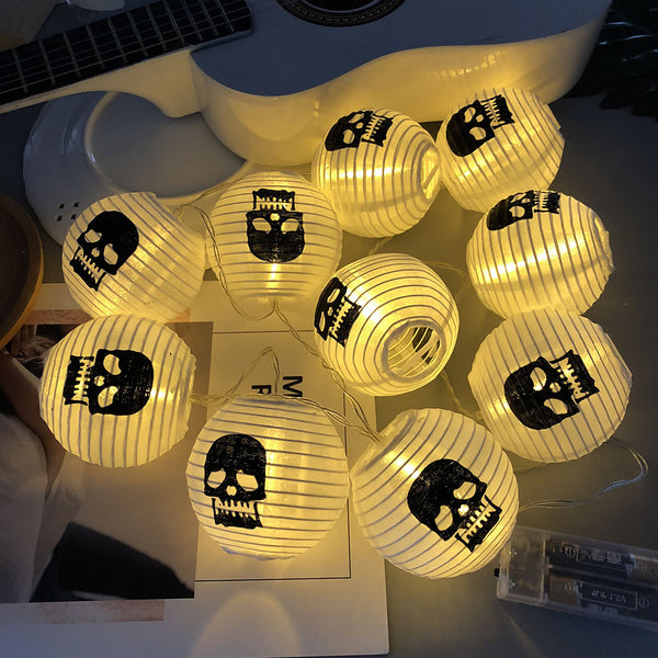 10LEDs Halloween Lantern String Light for Ghost Festival Background Decoration Lamp Warm White ZopiStyle