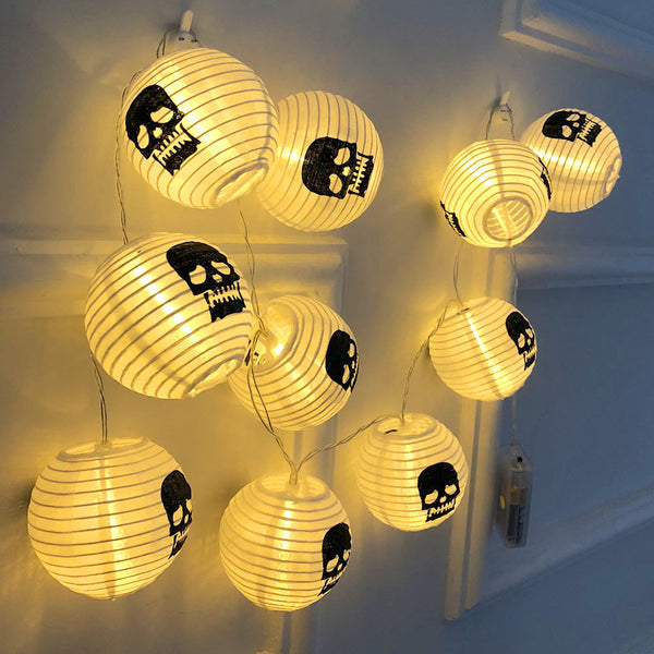 10LEDs Halloween Lantern String Light for Ghost Festival Background Decoration Lamp Warm White ZopiStyle