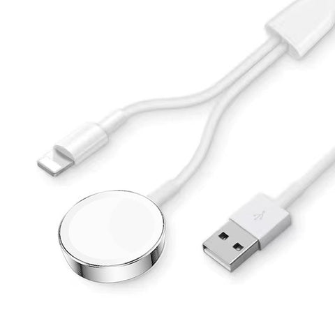 3-in-1 Magnetic Suction Wireless  Charger Usb Male Input Interface For Iwatch Iphone Two-in-one metal ZopiStyle