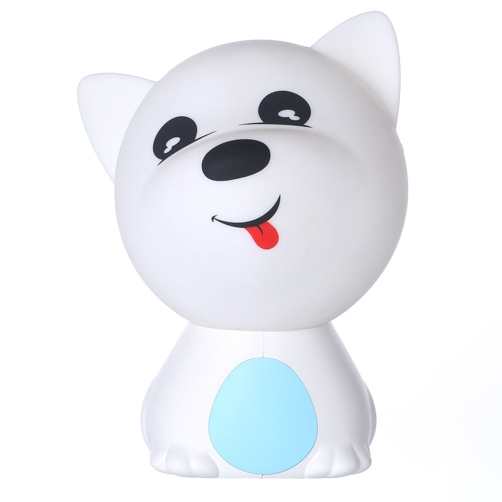 LED Colorful Night Light USB Charging Silicone Cartoon Dog Baby Nursery Pat Lamp for Children blue ZopiStyle