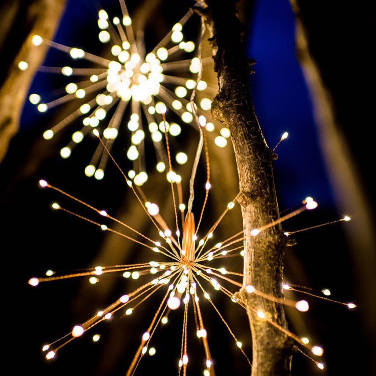 LED Fireworks Shape Solar String lights or Garden Decoration Copper Wire Warm White_40 200LEDs ZopiStyle