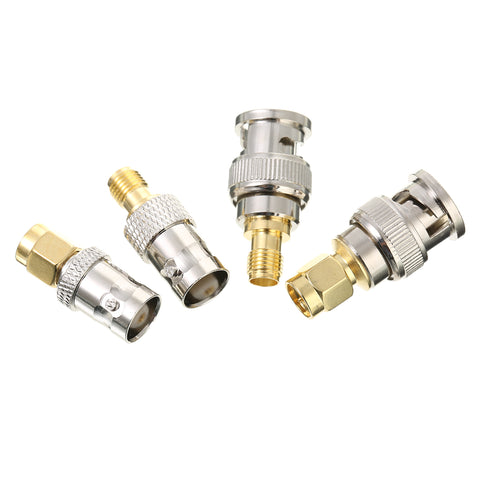 4pcs BNC to SMA Connectors Type Male Female RF Connector Adapter Test Converter Kit Set ZopiStyle