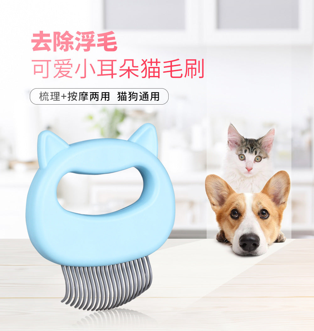 Grooming Brush Massage Comb for Dog Cat Floating Hair Removing Cleaning Tool L_green ZopiStyle