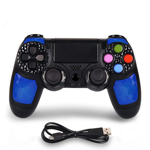 Wireless Bluetooth Gamepad Host Controller Vibration Touch for IOS Phone PS4 blue ZopiStyle