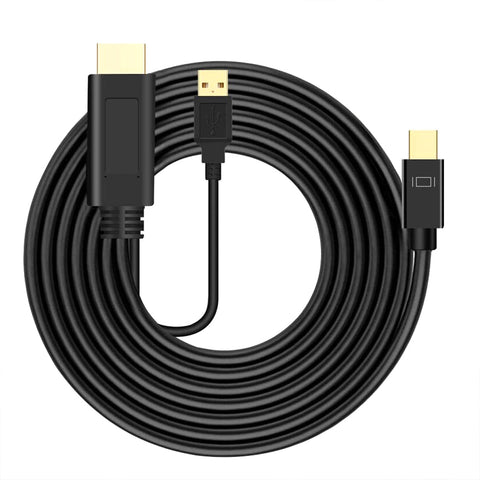 Connector Hdmi-compatible  To  Mini  Dp 4k30hz Male To Male Adapter Cable 1.8 Meters Black ZopiStyle