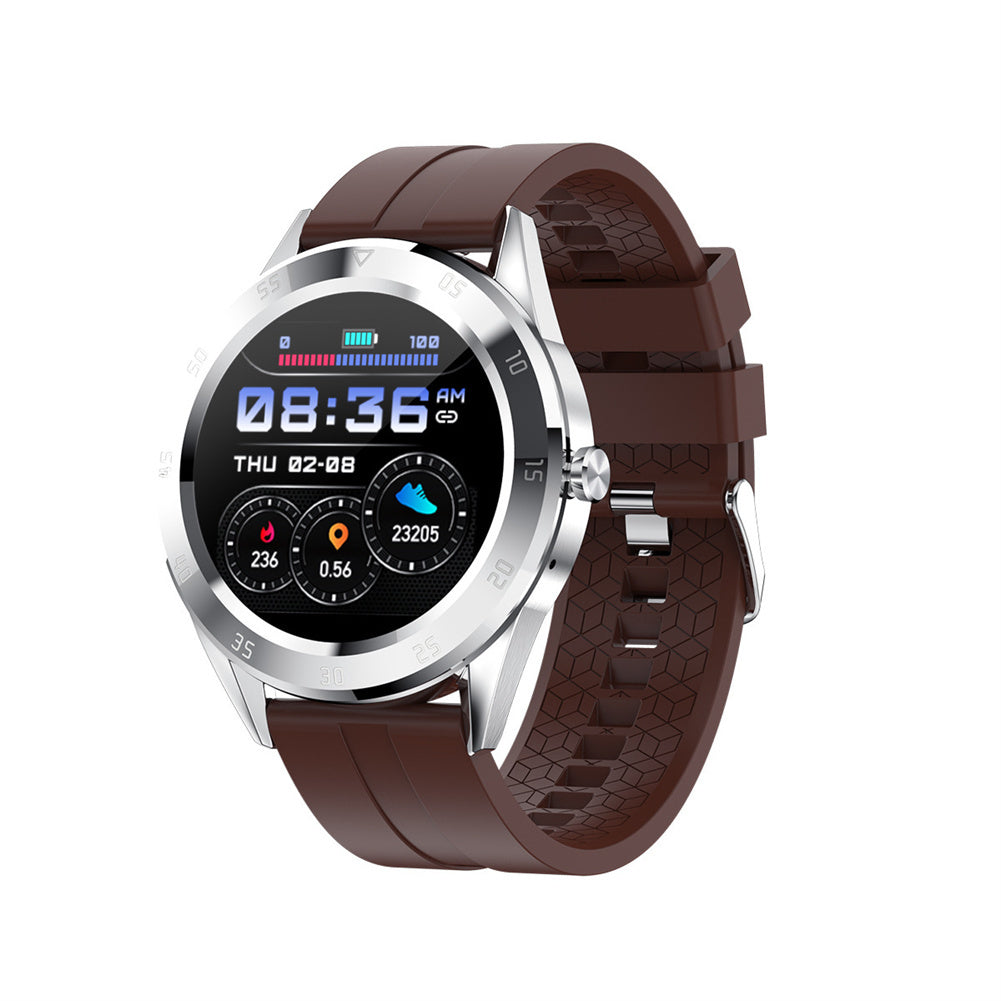 Metal Y10 Waterproof Smart  Watch Heart Rate Blood Pressure Step Counting Calorie Burn Testing Monitor Sports Fitness Tracker Smartwatch silver brown ZopiStyle
