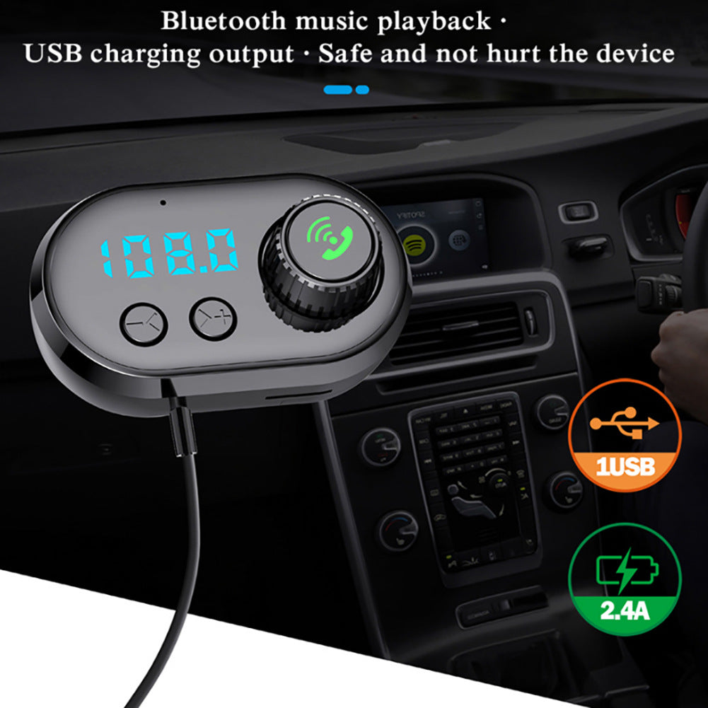 5V 2.4A USB Charging Solid Aromatherapy Core MP3 Car Bluetooth Player with Holder black ZopiStyle