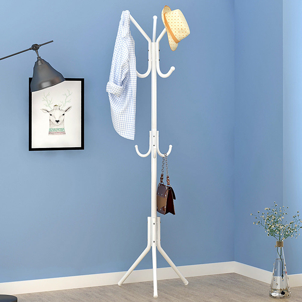 Metal Coat Rack Assembled Living Room Hat Clothing Display Stand Home Furniture 43*43*172cm White_HBY906S ZopiStyle