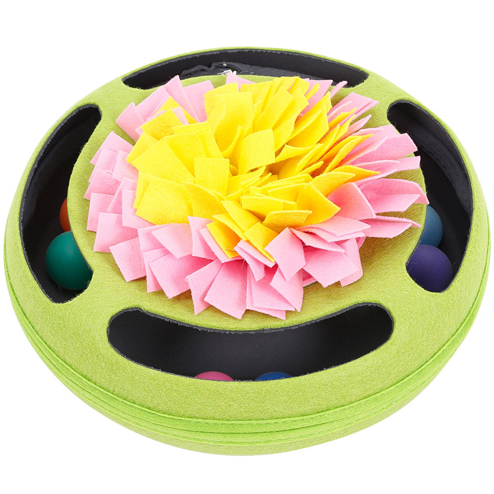 Pet Turntable Ball Track Interactive Toy Slow Feeding Training Snuffling Toy for Cats green_30*30*12CM ZopiStyle