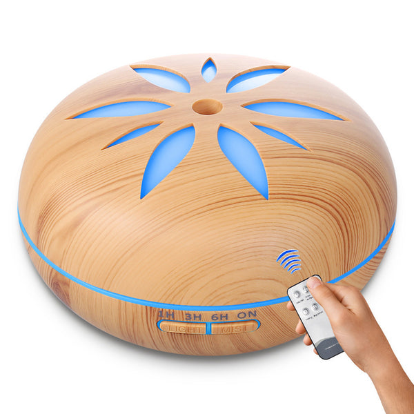 7 colour wood grain humidifier Household Air Humidifier Colorful Lights Air Purifying Mist Maker Light wood grain + remote control_Australian regulations ZopiStyle
