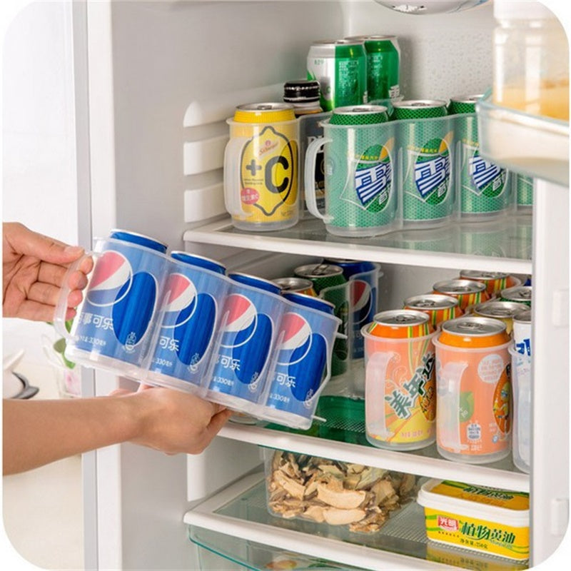 Plastic Beer Soda Can Storage Holder for Refrigerator Fridge Organizer Rack Kitchen Space Saver Holders 29.5 * 7 * 10.5CM ZopiStyle