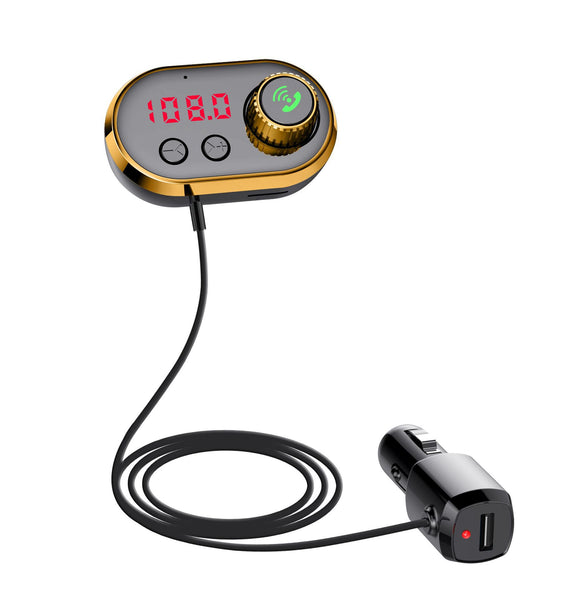 5V 2.4A USB Charging Solid Aromatherapy Core MP3 Car Bluetooth Player with Holder Gold ZopiStyle