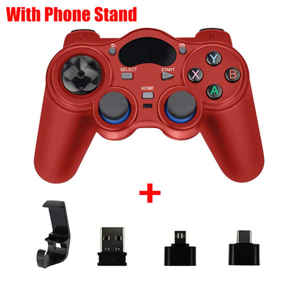2.4G Gamepad Joystick Wireless Controller for PS3 Android Smart Phone TV Box Laptop Tablet PC red ZopiStyle