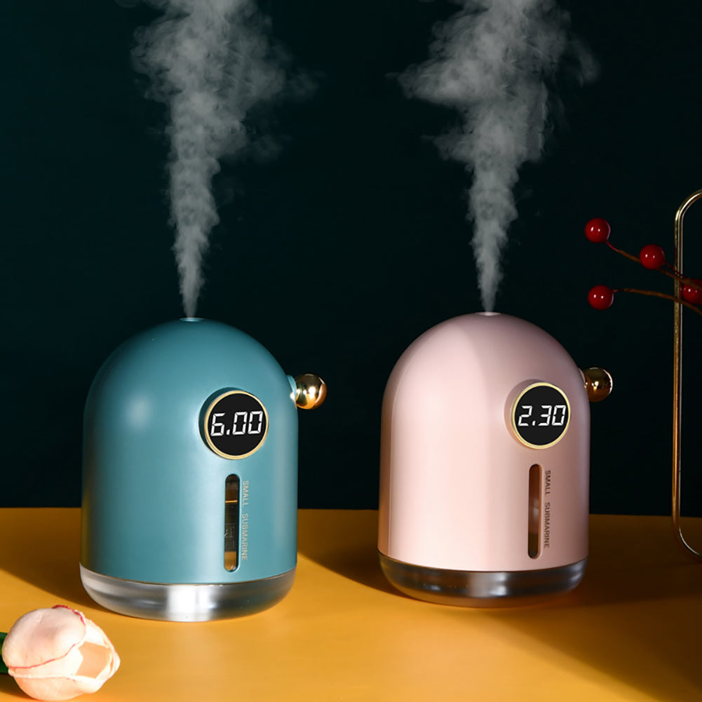 Submarine Mini Air Humidifier Retro Home Car USB Fogger Mist Maker with LED Night Lamp Pink ZopiStyle