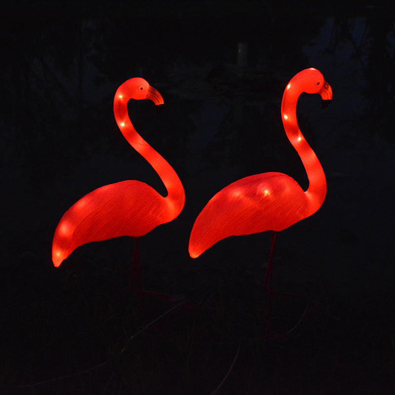 LED Solar Flamingo Stake Light Pathway Decorative Outdoor Lawn Yard Lamp 2 in 1 ZopiStyle