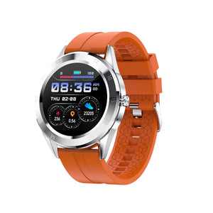 Metal Y10 Waterproof Smart  Watch Heart Rate Blood Pressure Step Counting Calorie Burn Testing Monitor Sports Fitness Tracker Smartwatch silver orange ZopiStyle