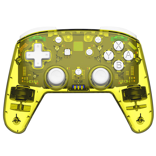 Game Controller Dual Motor Powerful Vibration Mode Bluetooth Gameppad Plastic for Switch Pro yellow ZopiStyle
