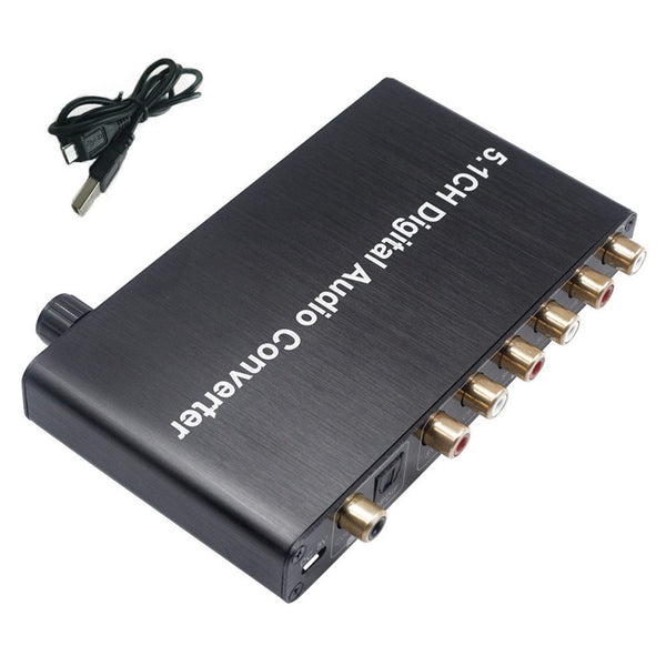 5.1 Channel DTS Digital Audio Converter Adapter/ Dolby AC3 Decoding SPDIF Input to 5.1 black ZopiStyle