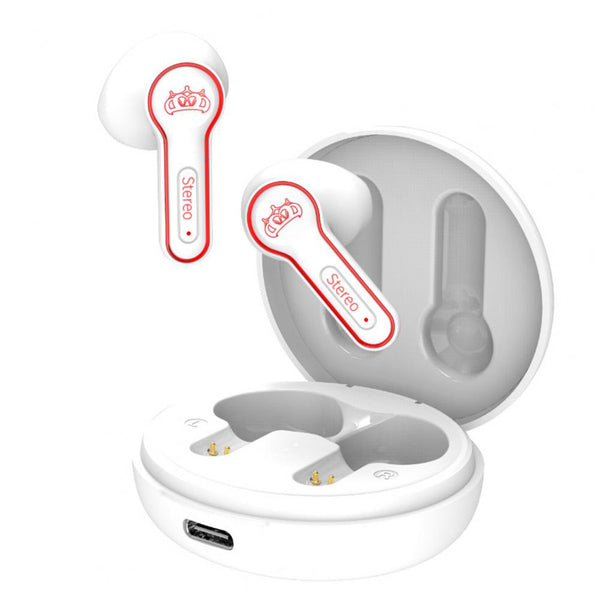 Mini Disc Wireless H3 Bluetooth-compatible  Earphones Touch Stereo Noise Cancelling Low-latency Headset Handsfree Headphones White Red ZopiStyle