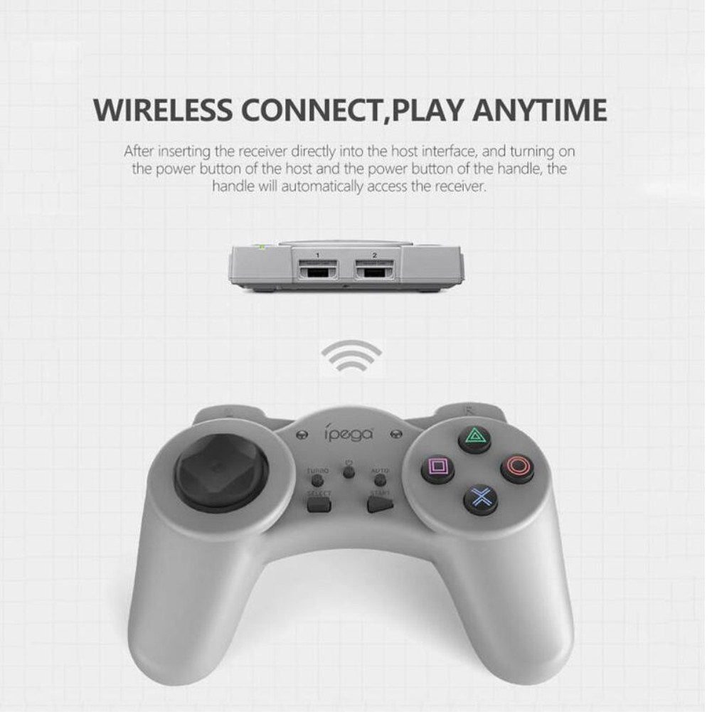 IPEGA Mini Gamepad Game Controller with Turbo Function Silver grey ZopiStyle
