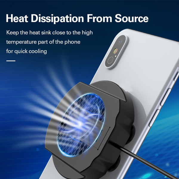 Mobile Phone Radiator Gaming Universal Phone Cooler Adjustable Portable Fan Holder Heat Sink For iPhone Samsung Huawei black ZopiStyle