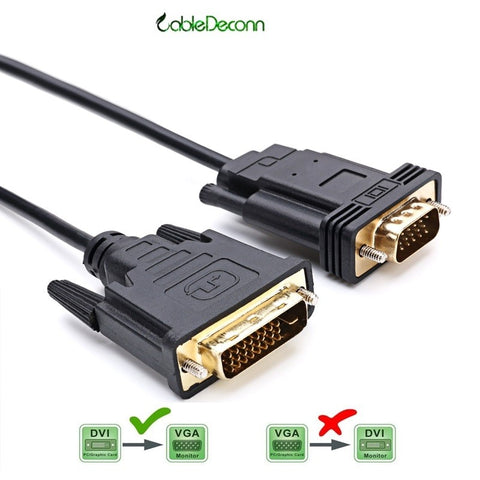 Cabledeconn 2M DVI 24+1 DVI-D Male to VGA Male Adapter Converter Cable for PC DVD Monitor HDTV Without USB ZopiStyle