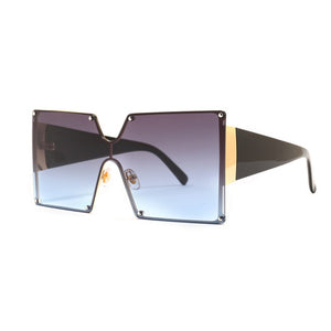 GIFANSEE oversized square sunglasses women rimless sun glasses One piece gradient luxury brand Shades retro design uv400 vintage ZopiStyle
