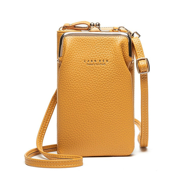 Fashion Small Crossbody Bags Women Mini PU Leather Shoulder Messenger Bag For Girls Yellow Bolsas Ladies Phone Purse Zipper Flap ZopiStyle