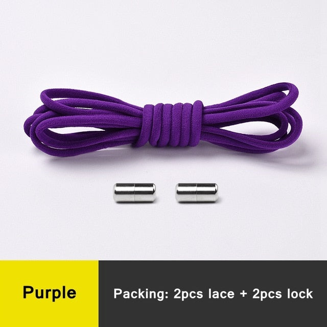 1Pair No tie Shoelaces Round Elastic Shoe Laces For Kids and Adult Sneakers Shoelace Quick Lazy Laces 21 Color Shoestrings ZopiStyle