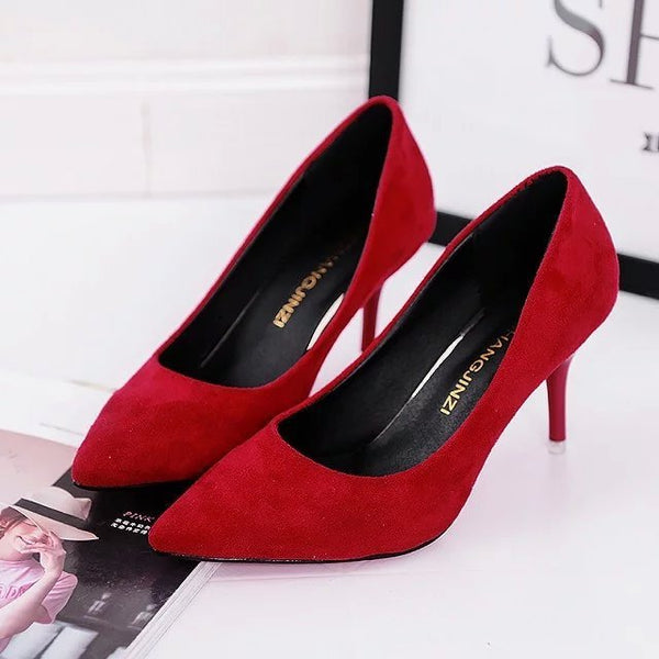Hot Selling Women Shoes Pointed Toe Pumps Patent Leather Dress Red 8CM High Heels Boat Shoes Shadow Wedding Shoes Zapatos Mujer ZopiStyle