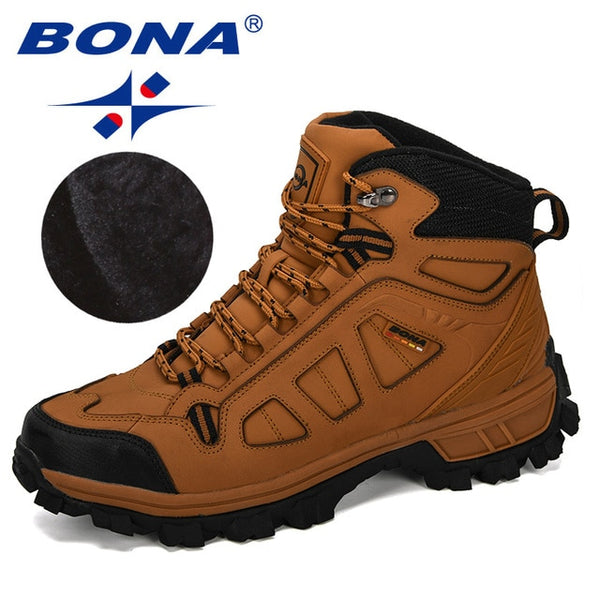 BONA New Designers Cow Split Warm Boots Men Fashion High Top Sneakers Male Winter Botas Hombre Boots Snow Shoes Comfortable ZopiStyle