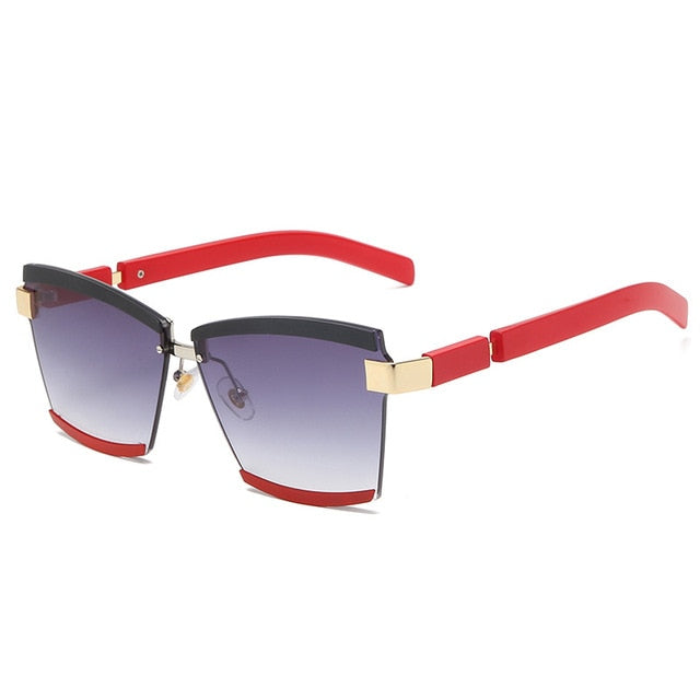 47391 Rimless Luxury Sunglasses Square Men Women Fashion Shades UV400 Vintage Glasses ZopiStyle