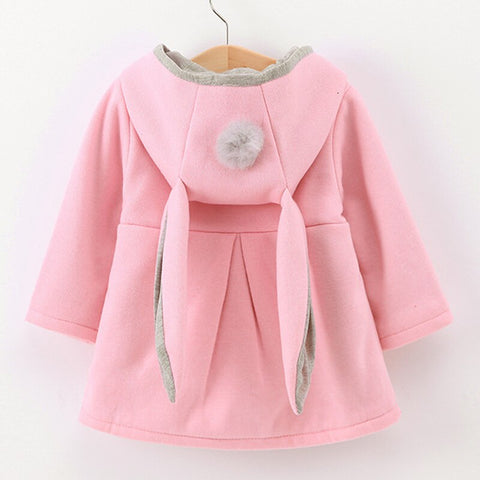 Spring Autumn Baby Kid Girls Jackets Rabbit Ear Cotton Winter Outerwear Children Hooded Coats 1 2 3 4 5 Year old Toddler Clothes ZopiStyle