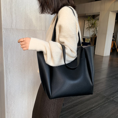 Hot sale large women&#39;s bag large capacity shoulder bags high quality PU leather shoulder bags ladies wild bags sac a main femme ZopiStyle