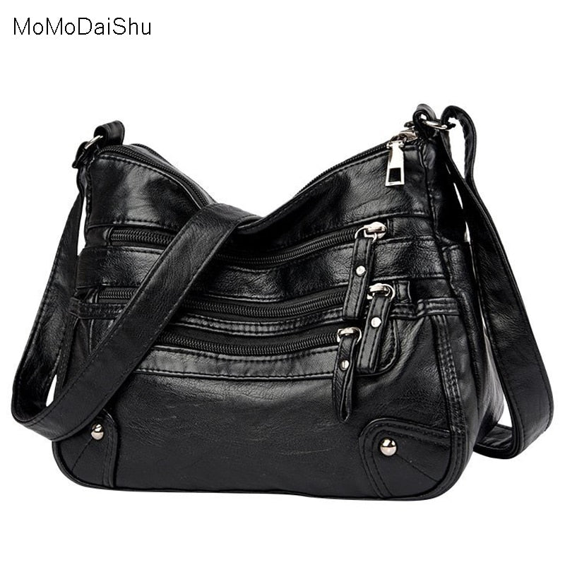 High Quality Women&#39;s Soft Leather Shoulder Bags Multi-Layer Classic Crossbody Bag Luxury Designer Handbag and Purse ZopiStyle