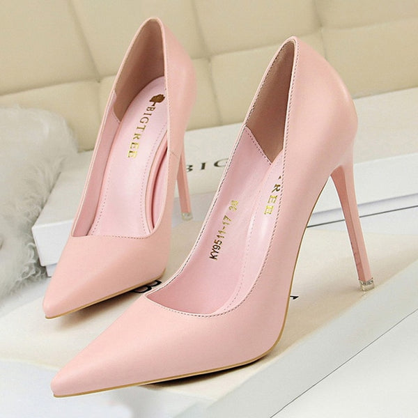 BIGTREE Shoes Women Pumps Fashion High Heels Shoes Black Pink White Shoes Women Wedding Shoes Ladies Stiletto Women Heels 2021 ZopiStyle
