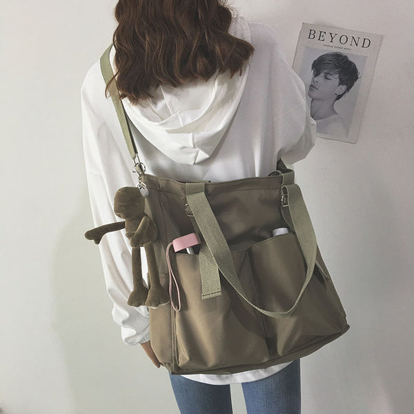Waterproof Oxford Large Capacity Canvas Girl Shoulder Hand Bucket Bag Basket Female Crossbody Bags For Women Casual Tote Purses ZopiStyle