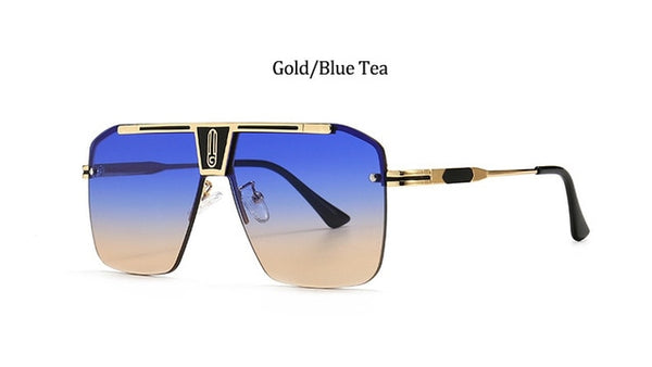 Gradient Square Sunglasses Men Women 2021 Trendy Vintage Brand Design Oversized Rimless Sun Glasses For Female Eyewear UV400 ZopiStyle