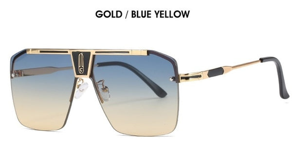 Gradient Square Sunglasses Men Women 2021 Trendy Vintage Brand Design Oversized Rimless Sun Glasses For Female Eyewear UV400 ZopiStyle