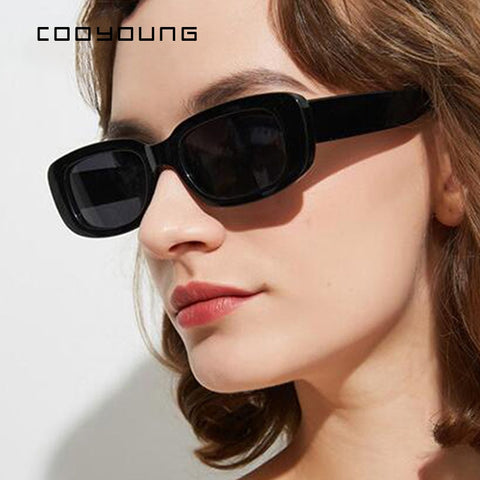 COOYOUNG Small Rectangle Sunglasses Women Vintage Brand Designer Square Sun Glasses Shades Female UV400 ZopiStyle