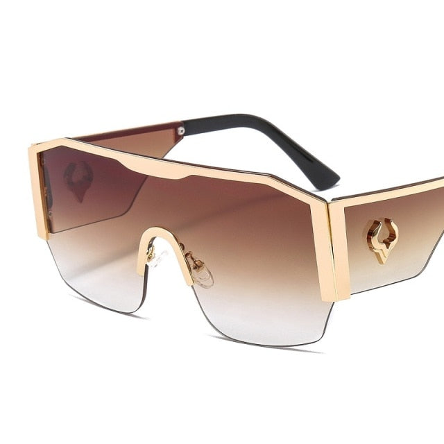 D&T 2021 New Fashion Shield Sunglasses Men Women High Quality Luxury Gradients Lens Bull Logo Brand Designer Hot Sell Sunglasses ZopiStyle