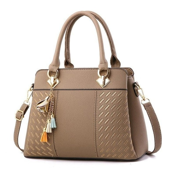 2021 Women Handbags Leather Totes Bag Top-handle Embroidery Crossbody Bag Shoulder Bag Lady Simple Style Hand Bags ZopiStyle
