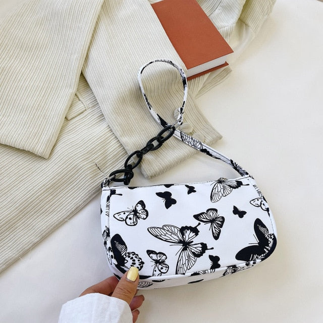 Animal Pattern Print Canvas Shoulder Underarm Bag Vintage Ladies Small Purse Handbags Casual All-match Fashion Women Square Bags ZopiStyle