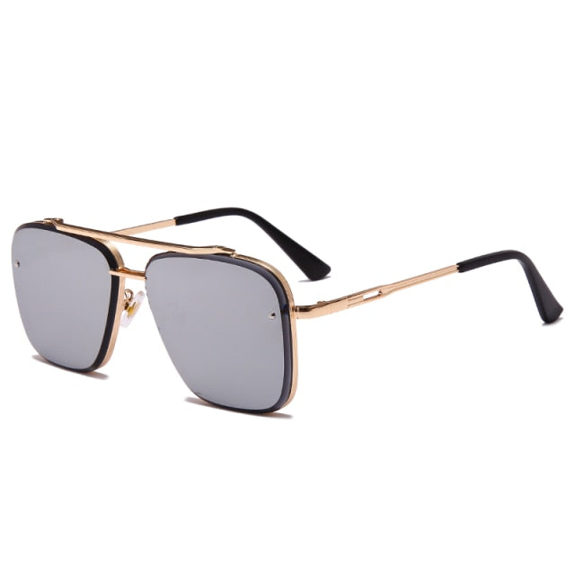 2021 Fashion Cool Men Driving Glasses Goggle Summer Style Gradient Brown Sunglasses Vintage Pilot Sun Glasses Punk Oculos De Sol ZopiStyle