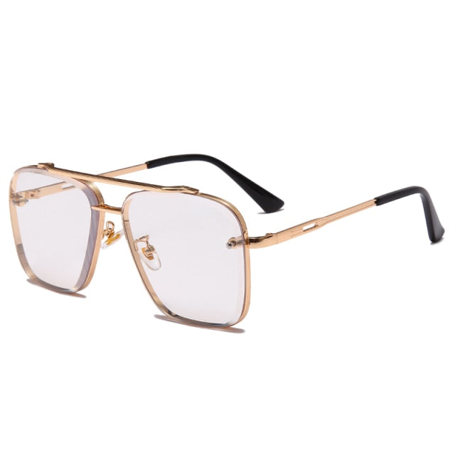 2021 Fashion Cool Men Driving Glasses Goggle Summer Style Gradient Brown Sunglasses Vintage Pilot Sun Glasses Punk Oculos De Sol ZopiStyle