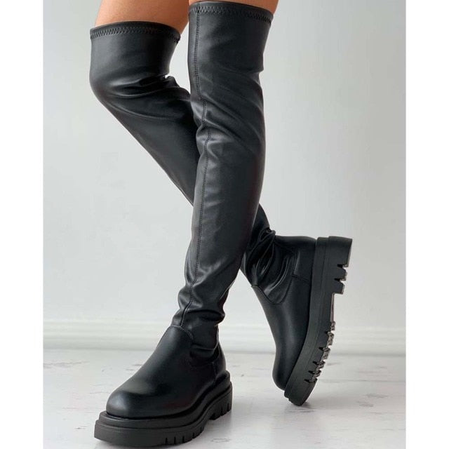 DORATASIA Brand New Female Platform Thigh High Boots Fashion Slim Chunky Heels Over The Knee Boots Women Party Shoes Woman ZopiStyle